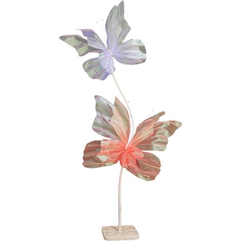 【Petite colonne papillon en gaze violette irisée + grande colonne papillon sirène】Décoration de chambre de mariage, salon, couloir, salle de réception : papillon irisé en gaze 3D, décoration de tiroir (1/2)