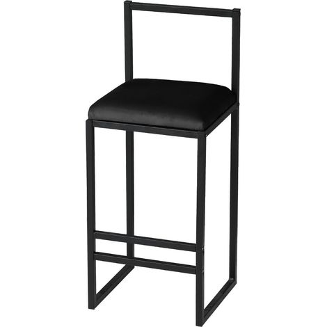 Sgabello da bar in metallo "Nordic" 35 x 35 x 84 cm - Nero