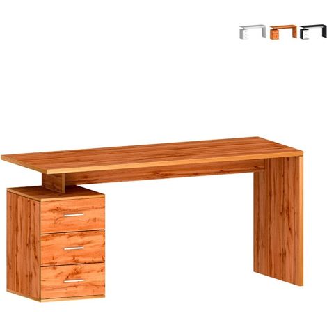 Moderne Büroschreibtisch mit 3 Schubladen 160x60x75cm New Selina Basic - Eiche