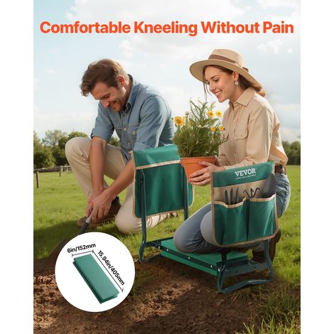 Agenouilloir de Jardinage, Coussin Large 15 cm, Tabouret de Jardinage, Charge 150 kg, Banc de Jardin Pliable, Siège Polyvalent avec… (1/5)