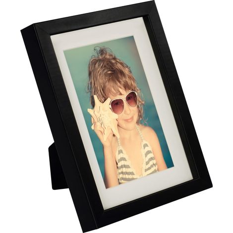 Cornice portafoto classica 13x18 cm, da appoggio/da appendere, nera