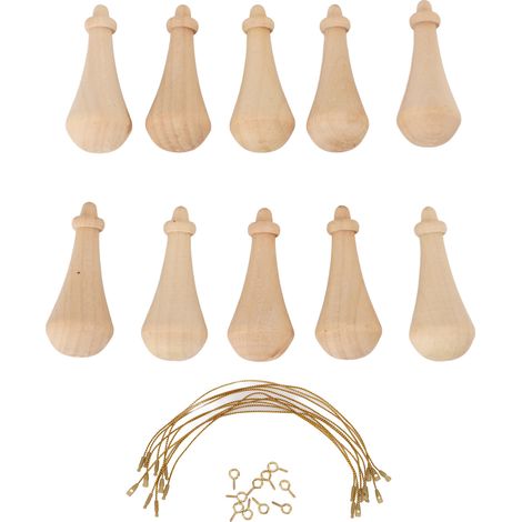 10 pièces breloques en bois brut à peindre mini vierges en forme de cheville suspendues ornements décoration maison fête jouet bois (1/5)