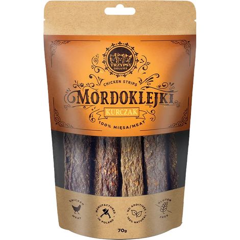Friandises pour chiens Trzypsy Deluxe, barre de viande plate au poulet 70 g