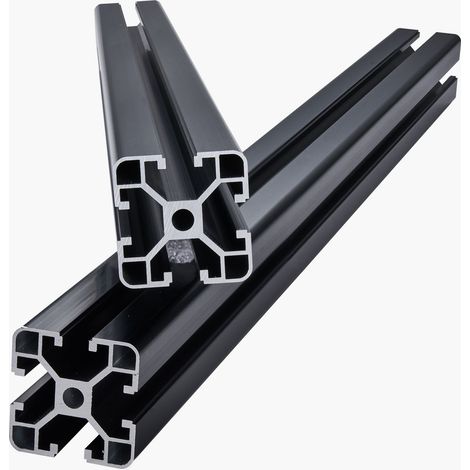 Profilé en aluminium 4040 rainure en T, 600 mm, 4 pièces, anodisé standard européen, rail linéaire robuste pour imprimante 3D, CNC, gravure laser, noir. (1/5)