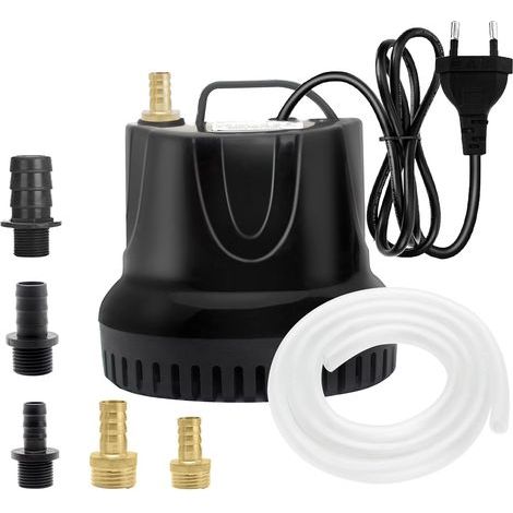 Pompe submersible 25W – Débit 1500 L/H – Hauteur de levage 1,8m – Ultra-silencieuse avec 5 buses – Pour aquarium, fontaine, bassin (1/5)