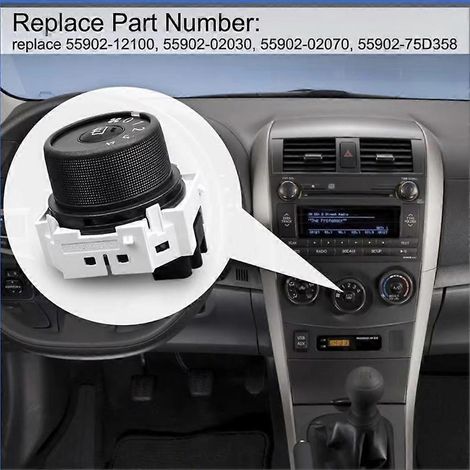 3-teiliger Klimaanlagen-Modusschalter für Toyota Corolla 2009-2013 und Matrix 2009-2010 (Teilenummer: 55902-02030, 55903-02091) (1/5)