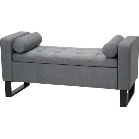 Linen Upholstered Storage Bench (1/4)