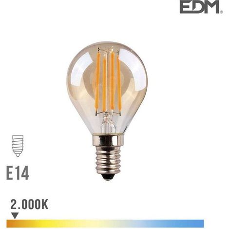 Filiyano-Ampoule LED vintage - EDM - sphérique 4,5 W - E14 - 350 lm - 2 000 K blanc chaud (1/3)