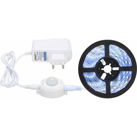 Ruban LED 16,4 pieds 6500K blanc froid avec capteur de mouvement ruban lumineux étanche flexible sous l'armoire éclairage de la corde d'éclairage pour la maison, la cuisine sous l'armoire, la chambre (1/5)