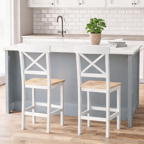 Tabouret de bar en madeira de pinho 41 x 46 x 97,5 cm (1/5)