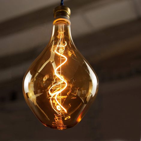ZMH Grande ampoule LED E27, ampoule irrégulière 3W de forme inhabituelle, 2200K blanc chaud, éclairage décoratif couleur or 27CM, peut être util