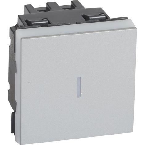 Permutateur 10AX 250V Easy-Led Mosaic - 2 modules - Alu - 079221L - Legrand