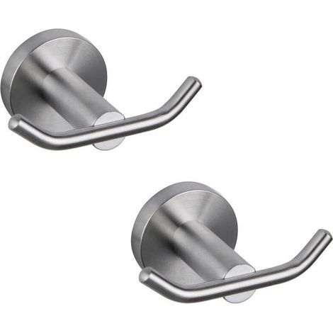 2 porte-manteau Divers accessoire de portail, acier inoxydable SUS 304, double bras, salle de bain et cuisine, mural (1/5)