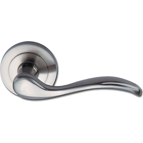 Manilla aluminio níquel satinado roseta redonda rústica para puertas (1/5)