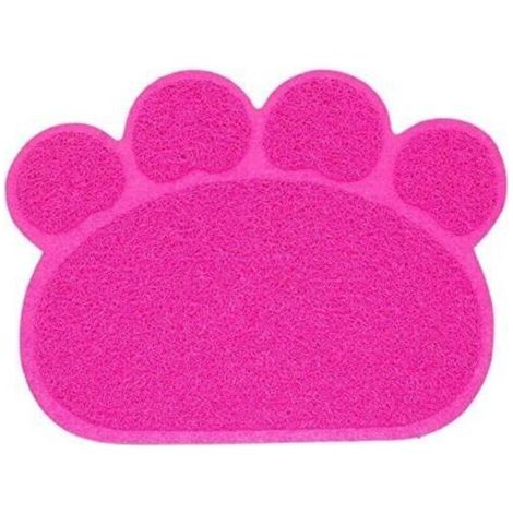 BUNTHAUS Tapis de litière pour chat Tapis antidérapant Forme de pate Alimentation Eau Tapis de table Tapis pour chien Pet Cat Kitty, 30x40cm