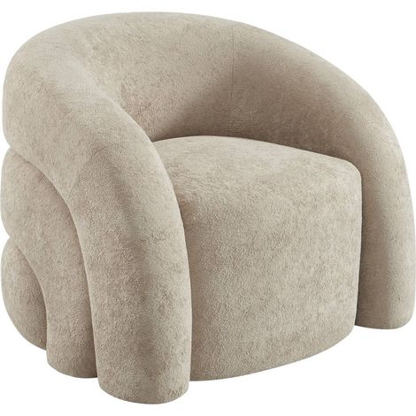 Fauteuil organique tissu 1 place beige - Renbo (1/5)