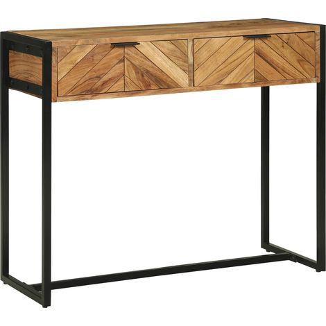 vidaXL Table console Marron 90 x 35 x 75 cm Bois d'Acacia Massif (1/5)