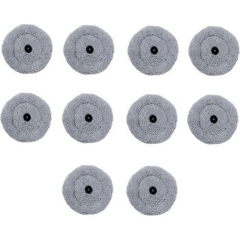Lot de 10 lingettes rondes pour aspirateur robot Roborock S8 MaxV Ultra G20s - Pièces de rechange - Chiffon de nettoyage lavable (1/5)