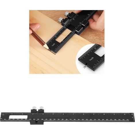 Anreißlineal für Holzbearbeitung, T-förmiges Lineal aus Aluminiumlegierung, Messlineal für Holzbearbeitung, 30,5 cm (12 Zoll) (1/5)