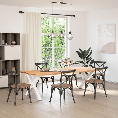 Maison Exclusive - Esstischbeine X-Form 2 Stk. Weiß 90x(72-73) cm