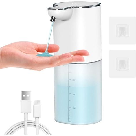Automatischer Seifenspender Wandmontage, 400ml Flüssigseifenspender, USB-C Aufladung, Elektrischer Sensor, mit 4 Einstellbaren Stufen, IPX5 Wasserdicht für Küche, Bad, Schule, Hotel FLITI (1/4)