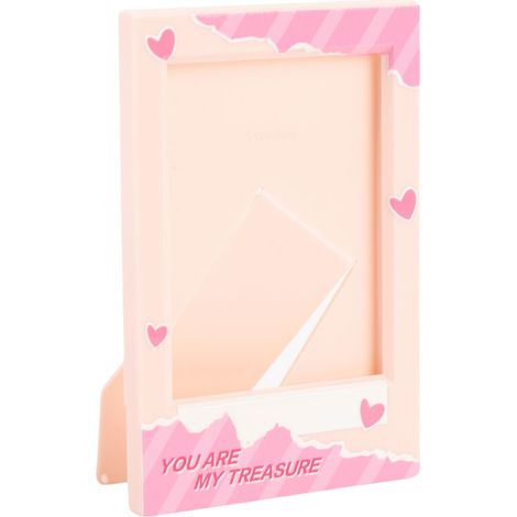 Petit cadre photo instantané de table en ABS PP rose, idéal pour les films de 7,6 cm (3 pouces). Parfait pour décorer un bureau ou la maison. (1/5)