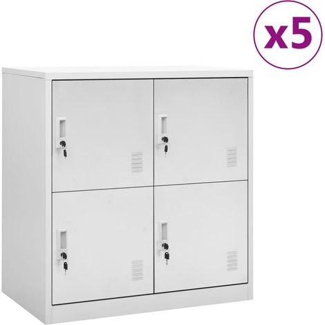 vidaXL Armoires à casiers 5 pcs Gris clair 90x45x92,5 cm Acier