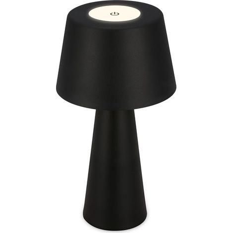 Lampe de table rechargeable LED Lampe de table int rieure/ext rieure Jardin USB IP44 noir dimmable (1/5)