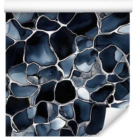 Papier peint bleu marine et noir pour salon et chambre 50x1000 cm (1/5)