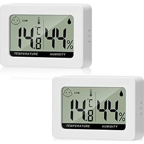 Luftfeuchtigkeitsmesser Hygrometer Thermometer Mini Innen Temperatur Digitales mit Komfortstufen Indikator und Halterung für Büro Wohnzimmer Gewächshaus (3 Stücke) (1/5)