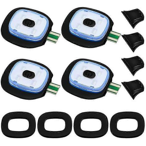 Lampe LED rechargeable pour bonnets tricotés, lot de 4, avec trois modes d'éclairage (fort, moyen, faible). (1/5)