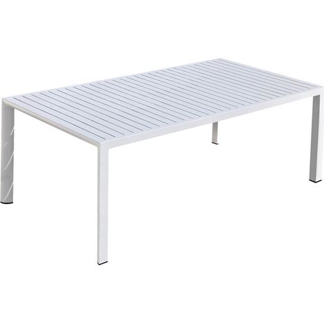 Tavolo da Giardino 100x200x75 cm in Alluminio Bianco