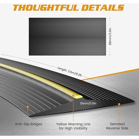 Garage Door Seal 2.5m, Thickness Threshold Bar Garage Replacement Cold Cut Seal Threshold Garage Door Seal DIY Waterproof Garage Door Easy Installation (1/3)