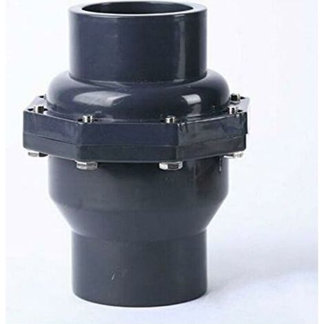 Clapet anti-retour à bascule en PVC avec double raccord pour tuyau de pression métrique (DN25 Φ32 mm) (1/5)