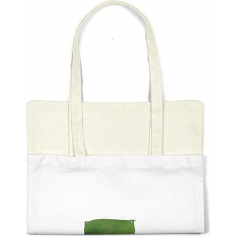 Sac shopping tote bag Bonamaison coton vert 34x40 cm - anse longue porté épaule réutilisable (1/4)