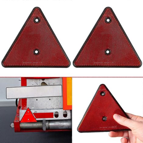 Réflecteurs triangulaires pour remorque 15 x 15 x 15 cm (lot de 2), entraxe de 70 mm, fixation gauche/droite (1/5)