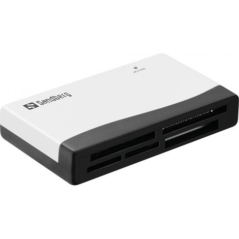 Sandberg SANDBERG Multi Card Reader - CF - MMC - Clé USB (MS) - MicroSD (TransFlash) - SD - SDHC - SDXC - xD - Noir - Blanc - 480 Mbit/s - RoHS compliance - USB - USB (133-46)