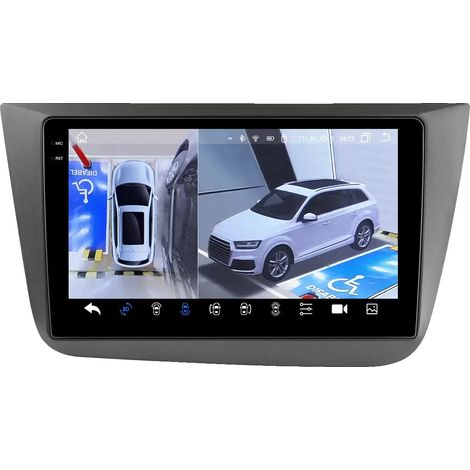 Reproductor multimedia para coche, interfaz táctil, compatibilidad con smartphones, compatible con Seat Altea 2004-2015 y Toledo 2004-2009, cámara 360 QS8 (1/2)