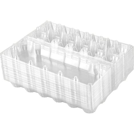 24er-Packung durchsichtige Eierkartons aus Kunststoff, Eierablagen für Hühner, geeignet für Haushalte, Hühnerfarmen, Unternehmen und Märkte – 12 Fächer