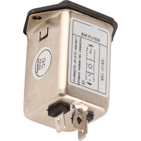Filtre EMI, filtrage du bruit et des signaux, module de filtre d'alimentation monophasé anti-interférences pour TV et tablette 115 V/250 V (1/5)