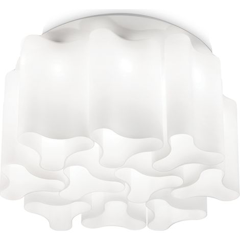 Plafoniera Moderna Compo Metallo Bianco 10 Luci E27 (1/3)