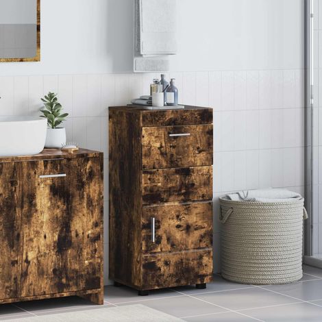 vidaXL Juego de Muebles de Baño TULUM Roble ahumado 37 x 31,5 x 82 cm (1/5)