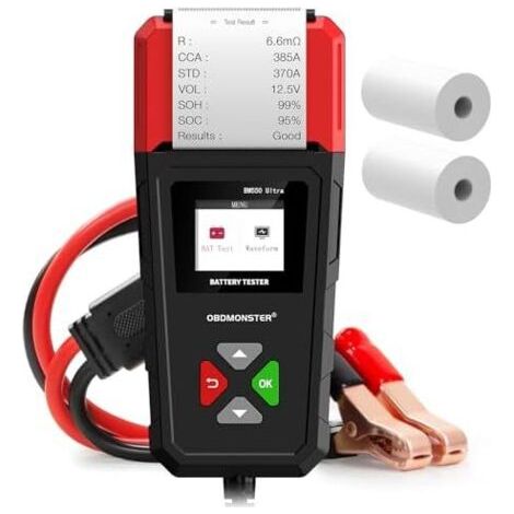 BM550U Testeur Batterie Voiture avec Imprimante Intégrée,Testeur De 6v 12v 24v,100-2000 CCA 2-200AH D’Alternateur Automobile,Pour Camion Suv Moto Bateau -