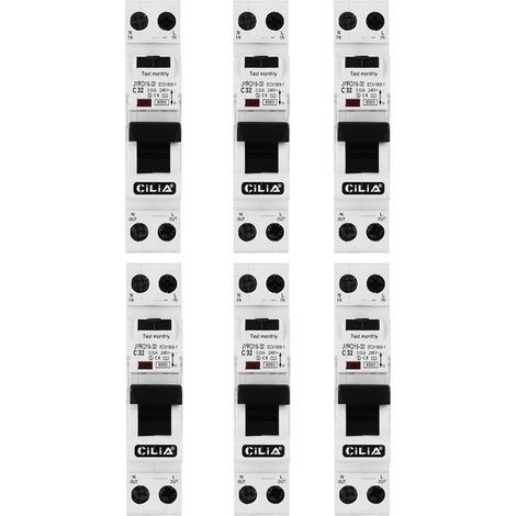 Disjoncteur différentiel ultra-compact 1 module 30mA type AC – 1P+N – Courbe C – 6kA – Largeur 18 mm pour tableau électrique – Cilia