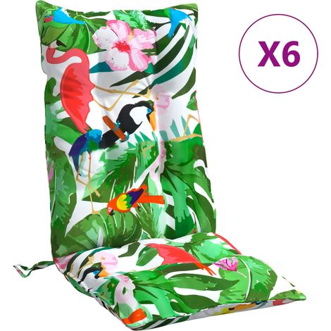 Coussins de chaise à dossier haut lot de 6,Coussins d'extérieur multicolore CFW434666 (1/5)