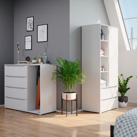 Armoire Ruben, Blanc, 80 x 189.9 cm, Vicco