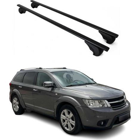 OMAC Barres de toit pour Fiat Freemont 2011-2016 – TÜV / DIN 75302:2019 – Antivol inclus – Charge max 75 kg – 2 barres Noir (1/4)
