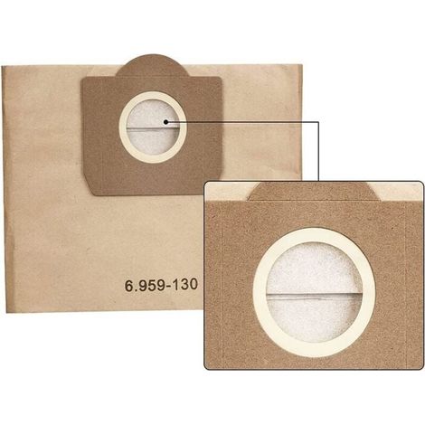 Lot de 5 Sacs Aspirateur pour Karcher 6.959-130.0, Sacs en papier filtre pour Karcher WD3200 WD3300 WD3500 Aspirateur Sac pour aspirateur-VSIAISV (1/4)