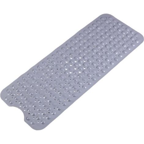 Tapis de Baignoire - 100 x 40 cm - Antiderapant avec Ventouses - Pour Baignoire et Cabine de Douche - Lavable en Machine - Gris (1/5)
