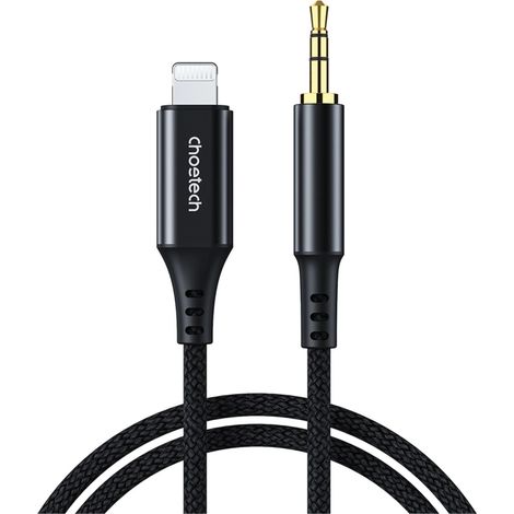 Cavo audio AUX Lightning per iPhone - mini jack da 3,5 mm, 2 m - nero (1/5)